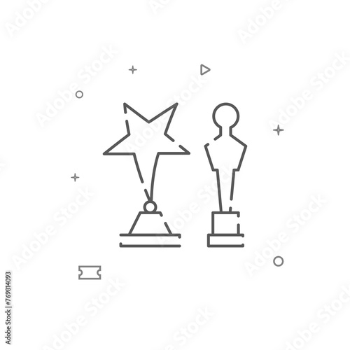 Cup, figurine simple vector line icon. Symbol, pictogram, sign isolated on white background. Editable stroke. Adjust line weight.
