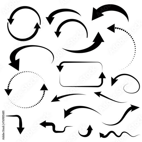 black arrows icon set