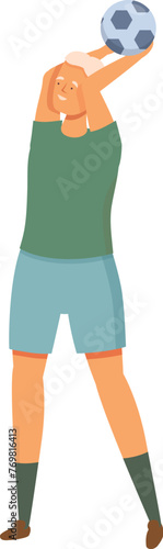 Throw in football icon cartoon vector. Senior man. Retirement elder person