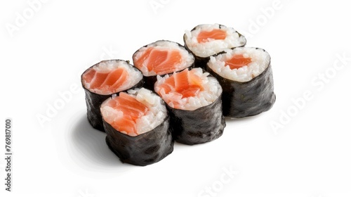 Sushi roll japanese food style - Selective focus point. Sushi with salmon, tuna, caviar and cucumber