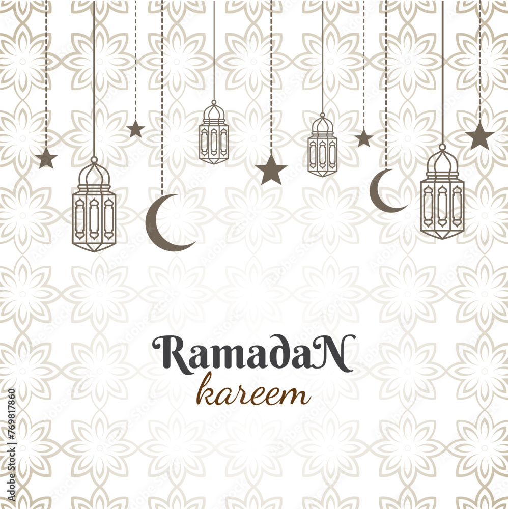 Naklejka premium Elegant ramadan kareem greeting card