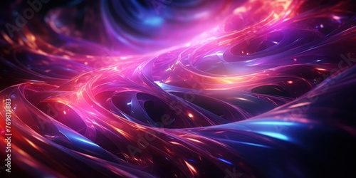 Glowing Swirl Abstract Design in Computer Generated Image Generative AI