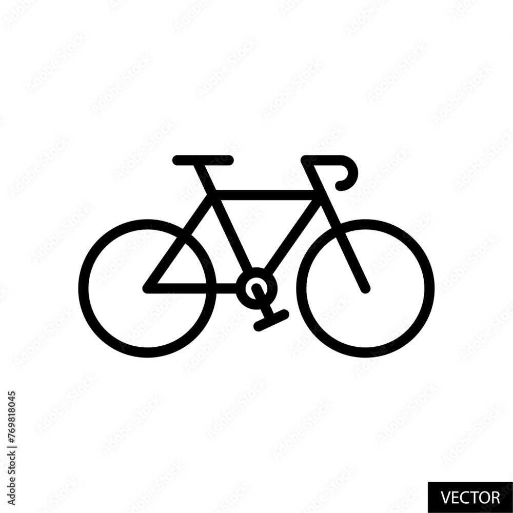 Bike, bicycle vector icon in line style design for website, app, UI, isolated on white background. Editable stroke. Vector illustration. Bike, bicycle vector icon in line style design for website, app, UI, isolated on white background. Editable stroke. Vector illustration.