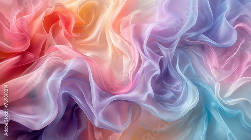 An abstract digital artwork with a gradient of vivid colours and a captivating texture with flowing waves