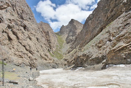 Yolyn Am  -  gorge in the Gurvan Saikhan Mountains of southern Mongolia. photo