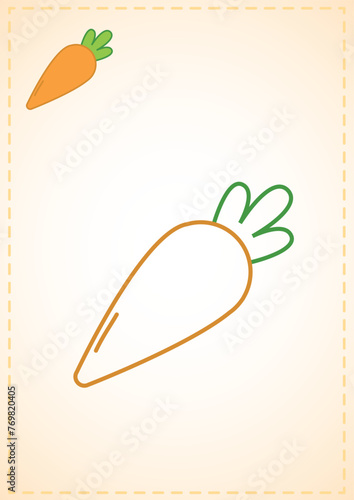 blank coloring pages carrots fruits vegetables color layout illustration