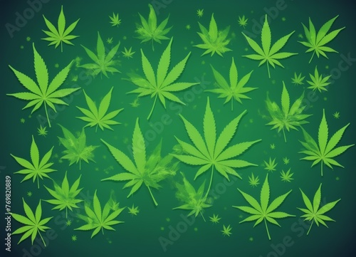 Vibrant Cannabis Marijuana Illustration: Colorful Weed Artwork for Creative Projects