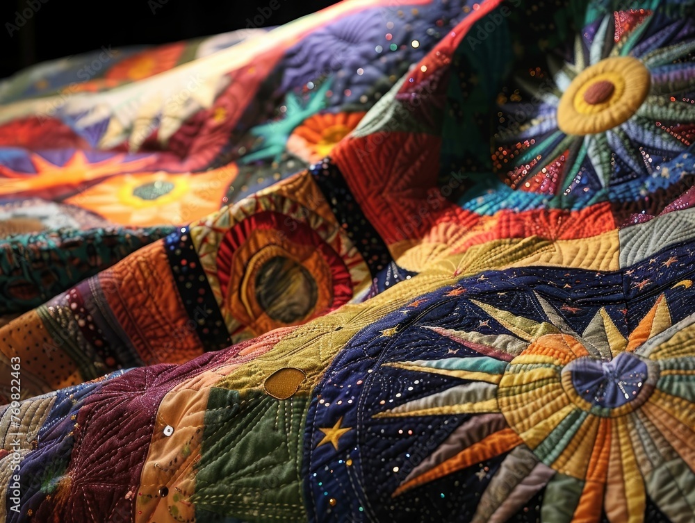 Old-fashioned cosmic quilt making, stitching together stories of space explorations