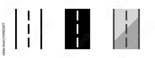 Multipurpose road vector icon in outline, glyph, filled outline style. Three icon style variants in one pack.