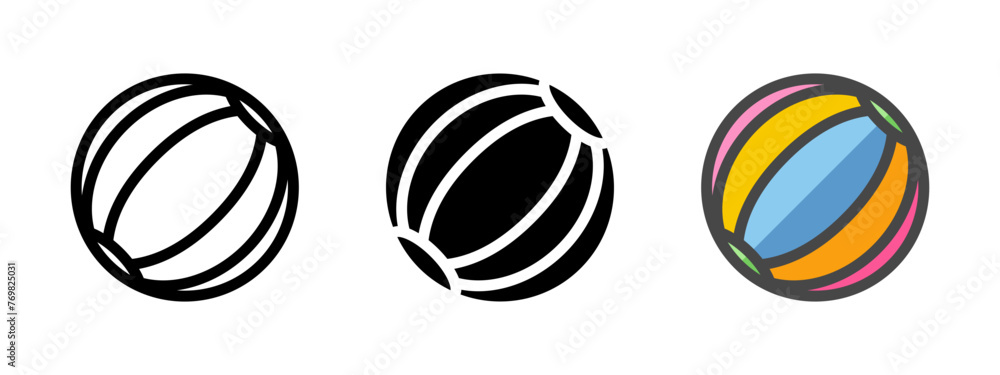Multipurpose ball vector icon in outline, glyph, filled outline style. Three icon style variants in one pack. Multipurpose ball vector icon in outline, glyph, filled outline style. Three icon style variants in one pack.