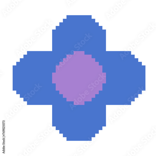 Blue Flower Pixel Clip Art