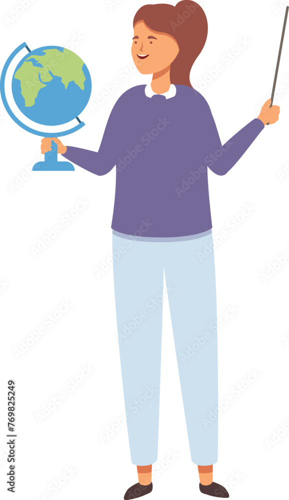 Learning lesson of globe icon cartoon vector. Paint happy character. Cute hobbies Learning lesson of globe icon cartoon vector. Paint happy character. Cute hobbies