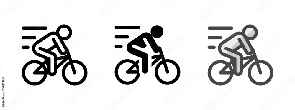 Multipurpose bicycle race vector icon in outline, glyph, filled outline style. Three icon style variants in one pack. Multipurpose bicycle race vector icon in outline, glyph, filled outline style. Three icon style variants in one pack.