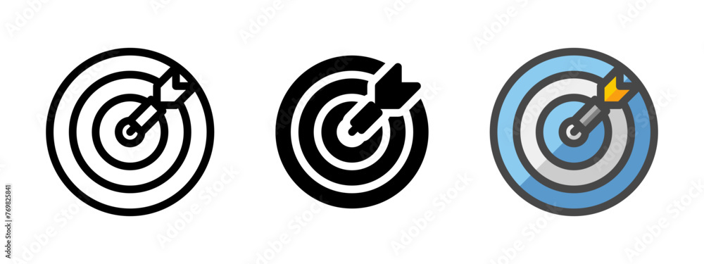 Multipurpose dart throwing vector icon in outline, glyph, filled outline style. Three icon style variants in one pack. Multipurpose dart throwing vector icon in outline, glyph, filled outline style. Three icon style variants in one pack.