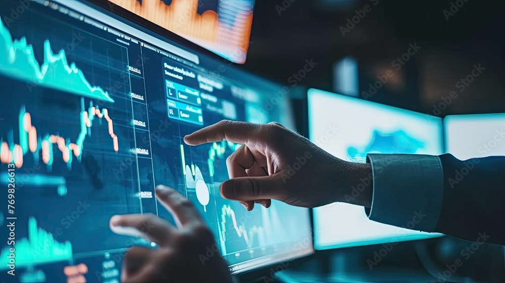 Fototapeta premium Employing AI algorithms for accurate stock market analysis and predictions