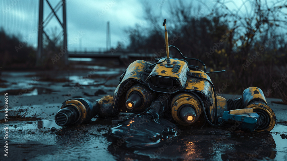 Abandoned Robot in a Post-Apocalyptic Setting
