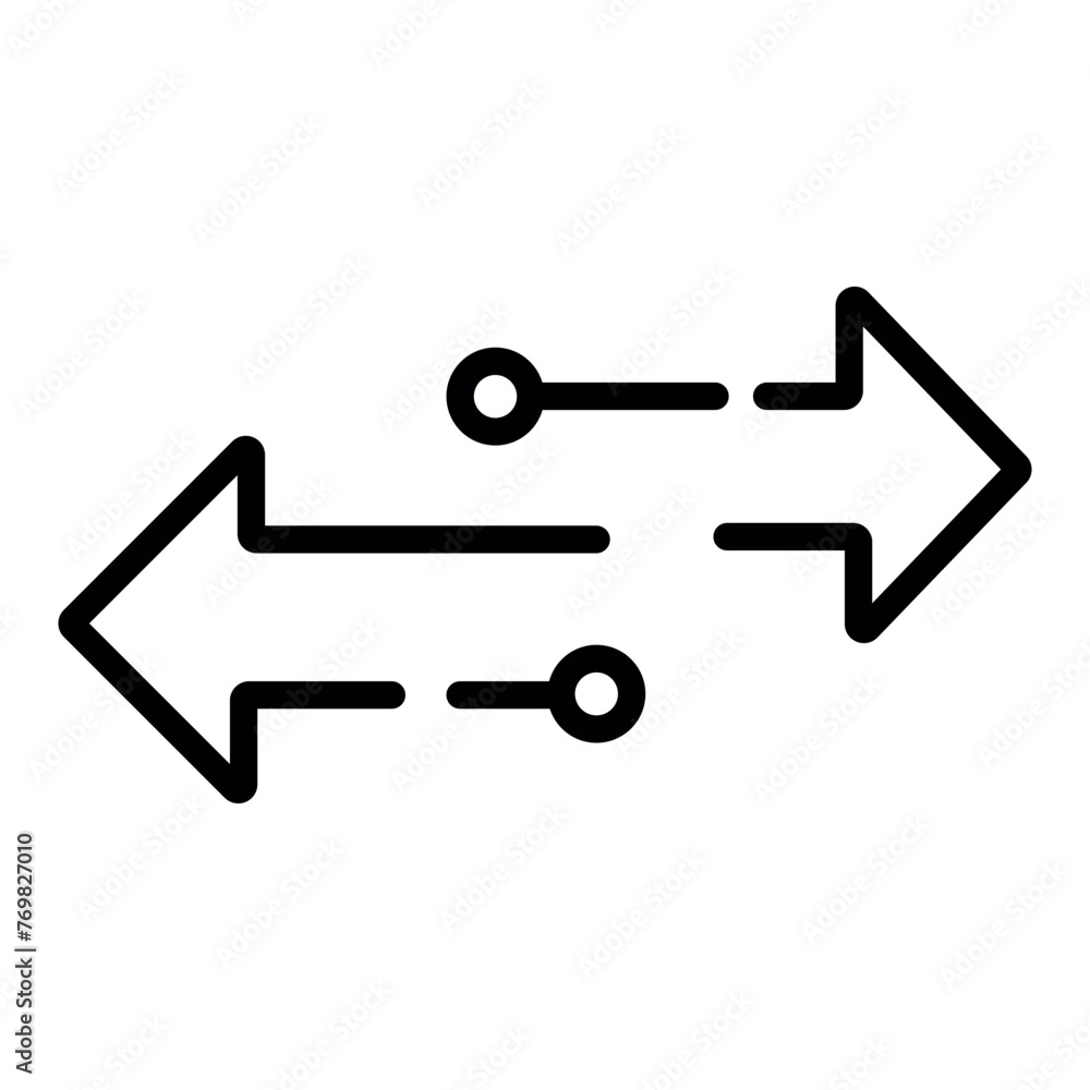 Transfer icon vector, data transfer flat outline style icon vector illustration isolated on white background. Transfer icon vector, data transfer flat outline style icon vector illustration isolated on white background.