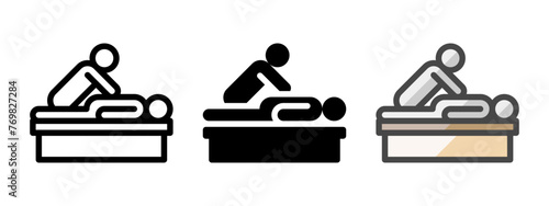 Multipurpose massage vector icon in outline, glyph, filled outline style. Three icon style variants in one pack.