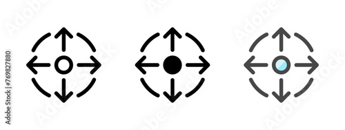 Canvas Print Multipurpose AOE vector icon in outline, glyph, filled outline style
