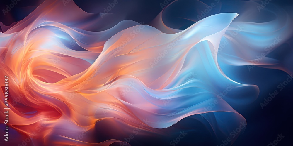 Swirling Blue and Orange Painting Generative AI