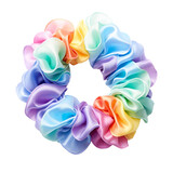 Colorful hair scrunchie isolated on transparent background