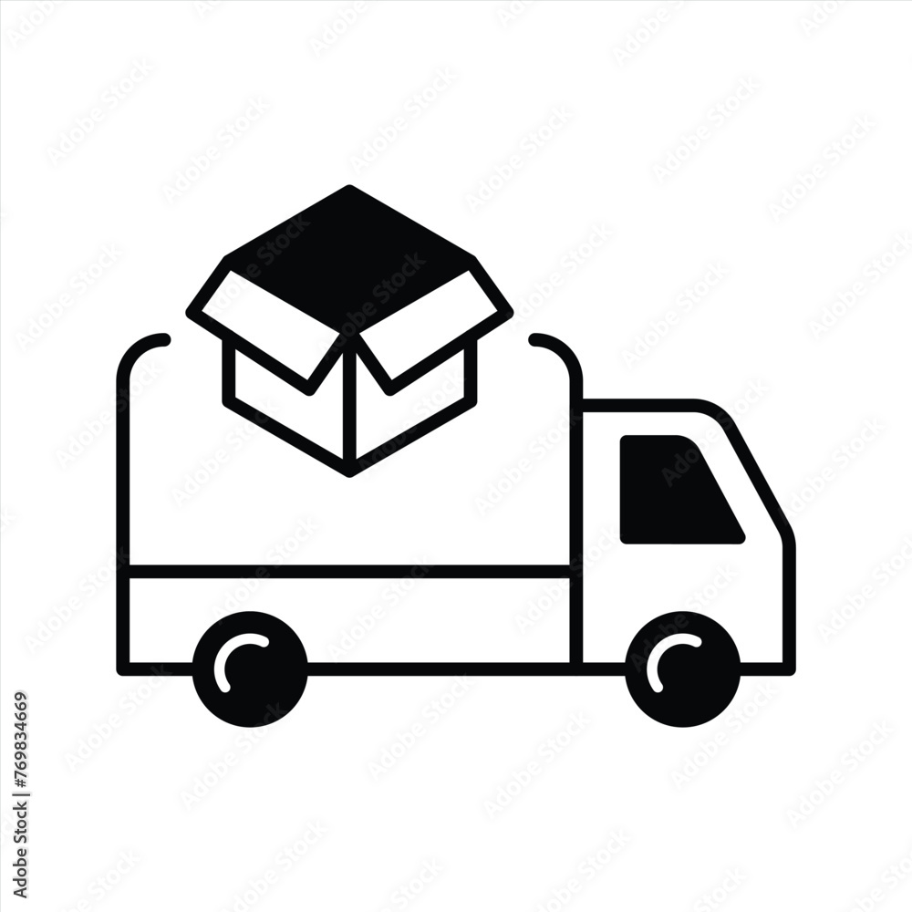 delivery truck icon. courier icon. service truck & road transport icon symbol. vector illustration delivery truck icon. courier icon. service truck & road transport icon symbol. vector illustration