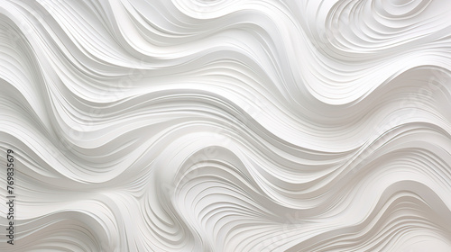 A surreal abstract depiction of milk waves and swirls, a fluid and dynamic white-on-white pattern background Ai Generative
