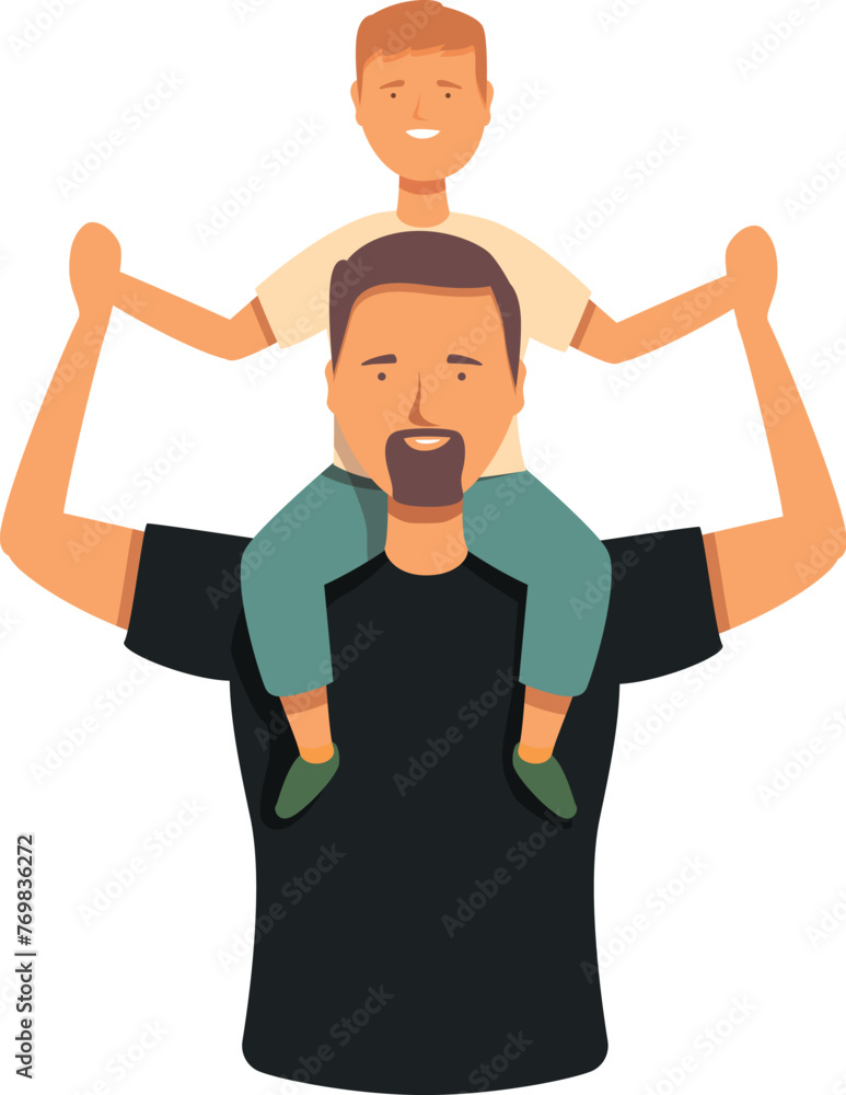 Obraz premium Father day learning icon cartoon vector. Smile cute talking. Relax fun
