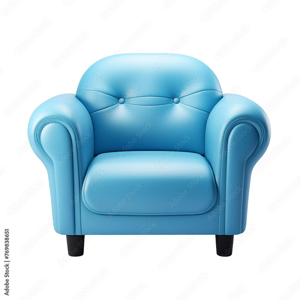 Comfortable blue armchair isolated on transparent background Comfortable blue armchair isolated on transparent background