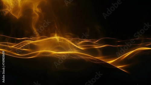 Ai Technology Soft Fog Abstract Waves Black Background