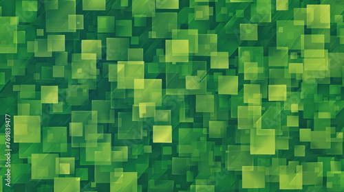 Minimalist monotone green squares and rectangles, design background