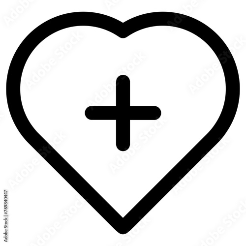 heart life icon, simple vector design