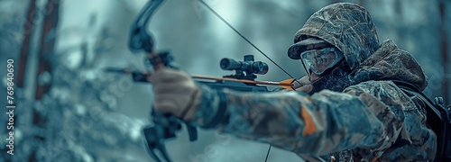 A hunter with a crossbow photo