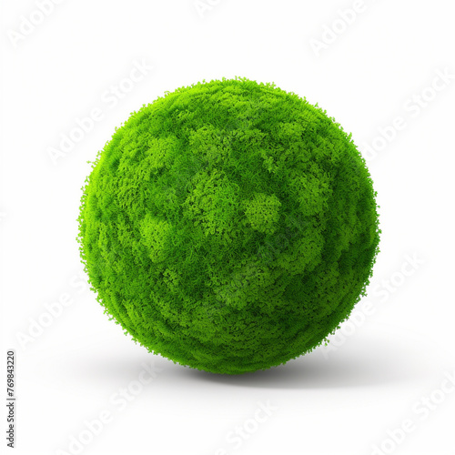 Vector Globe made of green grass isolate on white background.