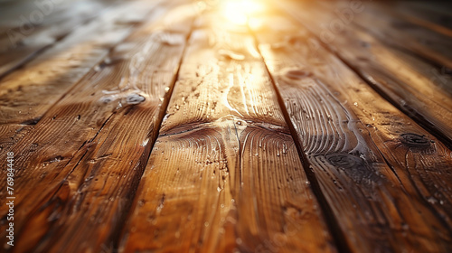 Wooden floor with sunlight background illustration