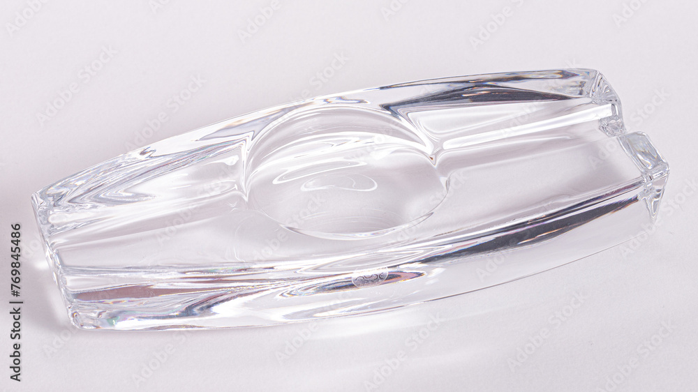 Glass ashtray isolated on white
