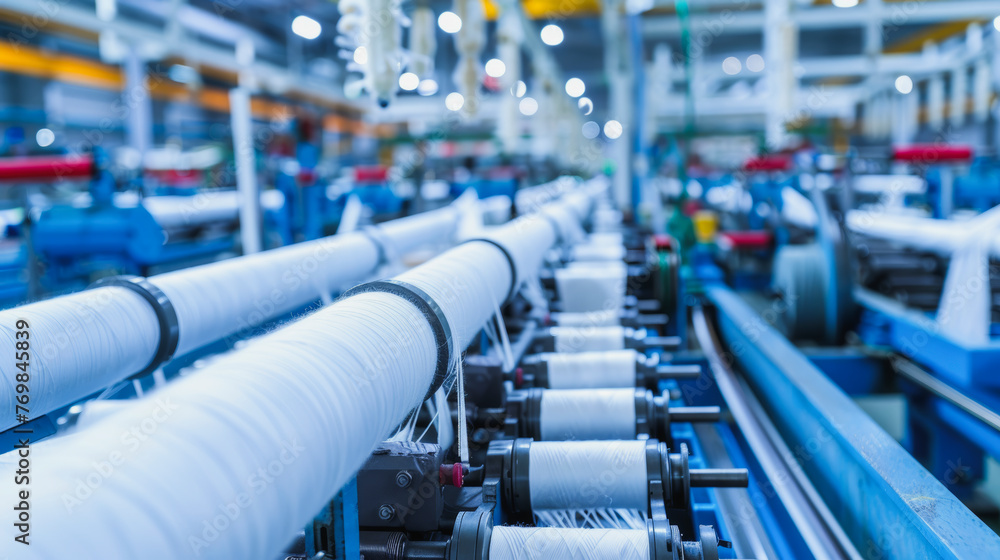 Textile manufacturing, Winding Thread, AI robotic working