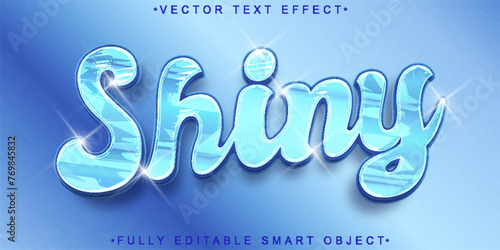 Blue Shiny Vector Fully Editable Smart Object Text Effect