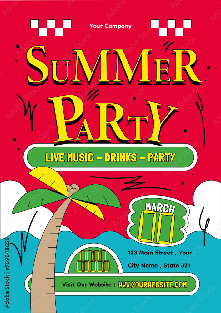 Obraz premium Summer Party Flyer