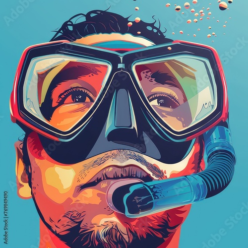 Underwater Adventure: Snorkel Vector Illustration