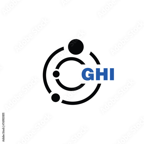 GHI letter logo design on white background. GHI logo. GHI creative initials letter Monogram logo icon concept. GHI letter design