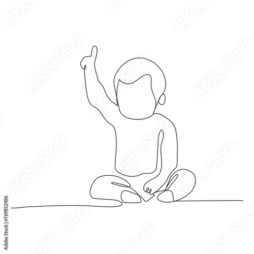 A continuous single-line art drawing one-line illustration art on Baby