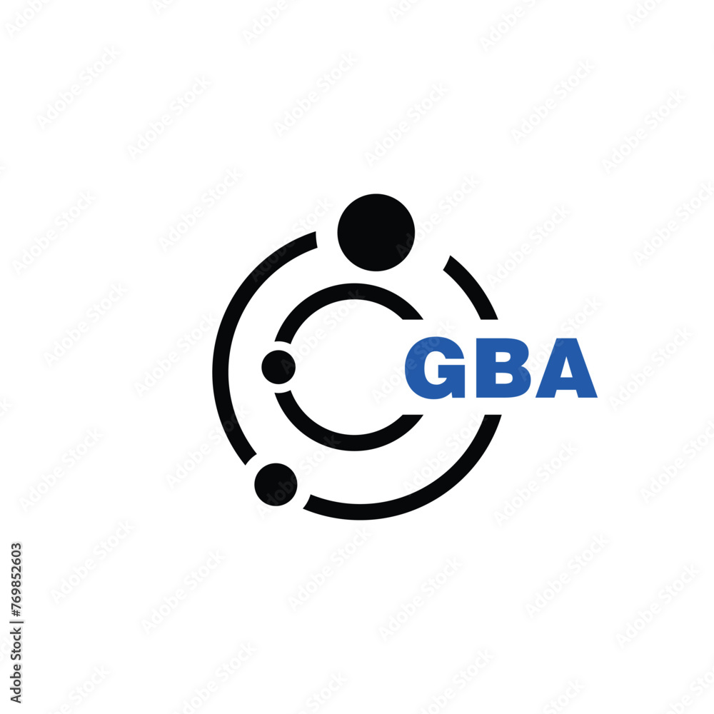GBA letter logo design on white background. GBA logo. GBA creative initials letter Monogram logo icon concept. GBA letter design