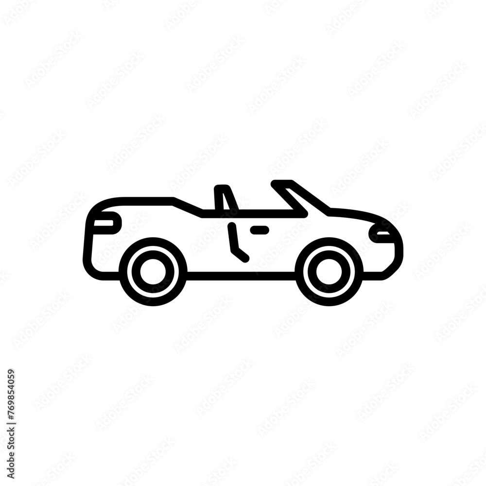 convertible car icon vector in line style