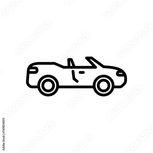 convertible car icon vector in line style