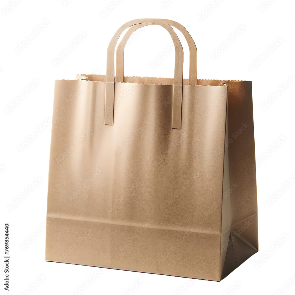 New brown paper shopping bag on transparent background
New brown paper shopping bag on transparent background