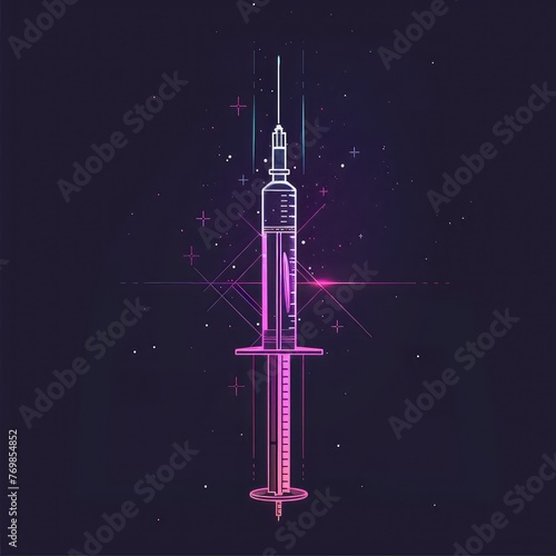 Precision Injection: Detailed Syringe Vector Illustration