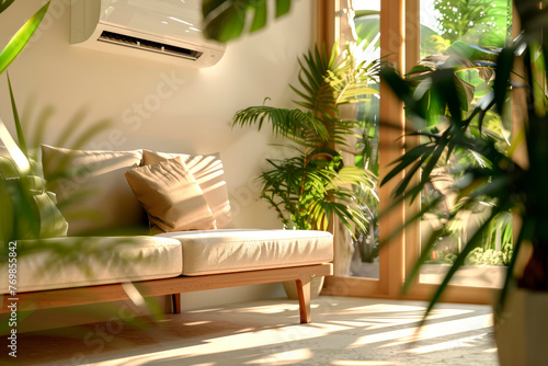 Interior of a room with air conditioning