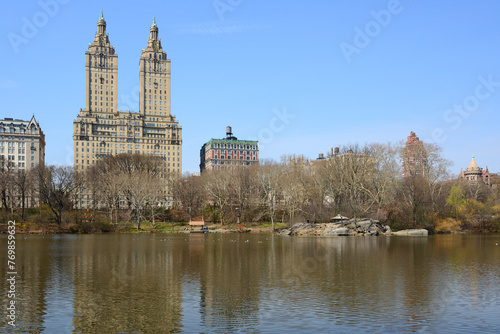 Hernshead, wooded peninsula with great rock outcroppings and Central Park Lake views. New York City, United States