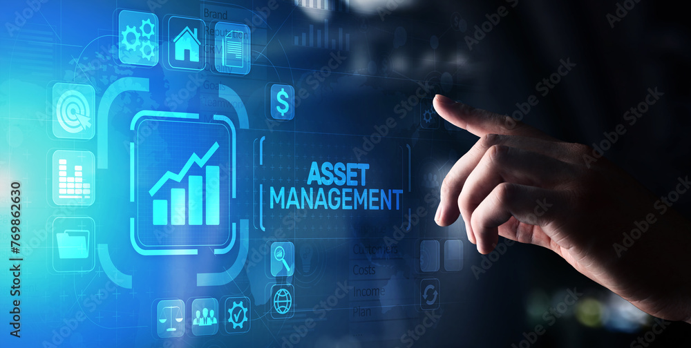 Asset management Business technology internet concept button on virtual screen. Asset management Business technology internet concept button on virtual screen.